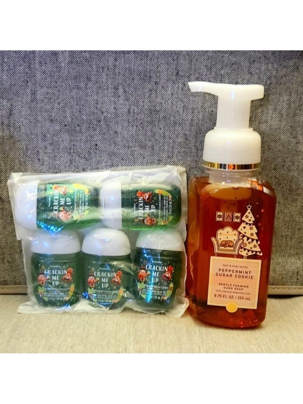 PEPPERMINT SUGAR COOKIE Gentle Foaming Hand Soap & 5-Piece Gel Hand Sanitizers